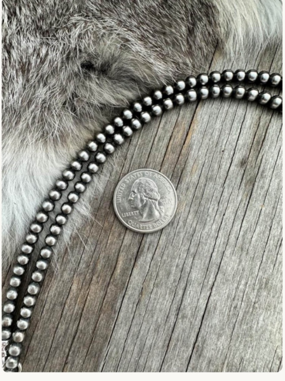 SOLD-Navajo Pearl Bead Sterling Necklace - Picture 2 of 8